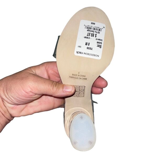 Jeffrey Campbell Sandal Size 8 Clear Acetate Ankle Strap New - Picture 6 of 8